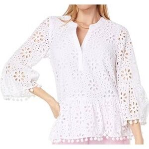 NWT Lilly Pulitzer Bekah 3/4 Sleeve Eyelet Top